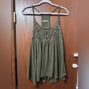 Olive Green Lace Detail Maurice’s  Women's Tabk